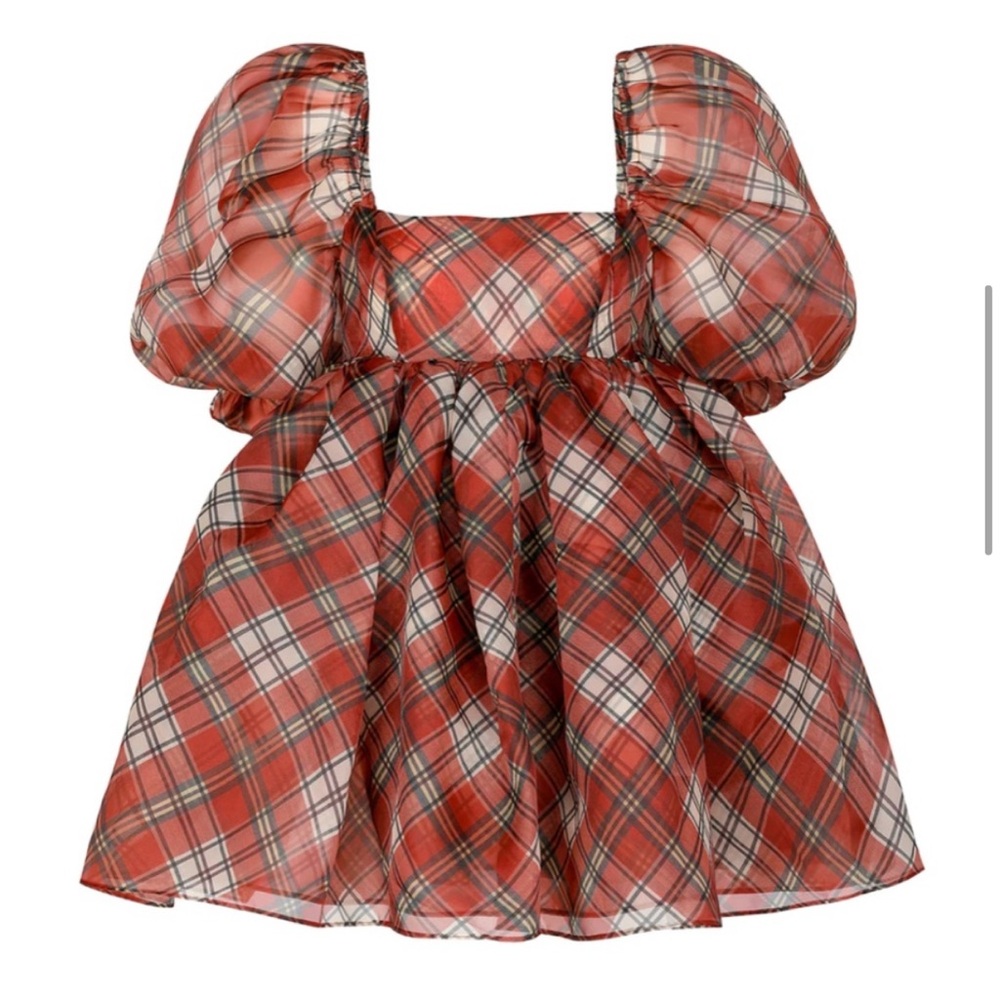 Selkie The Jane Eyre Puff Dress size XS red tartan plaid